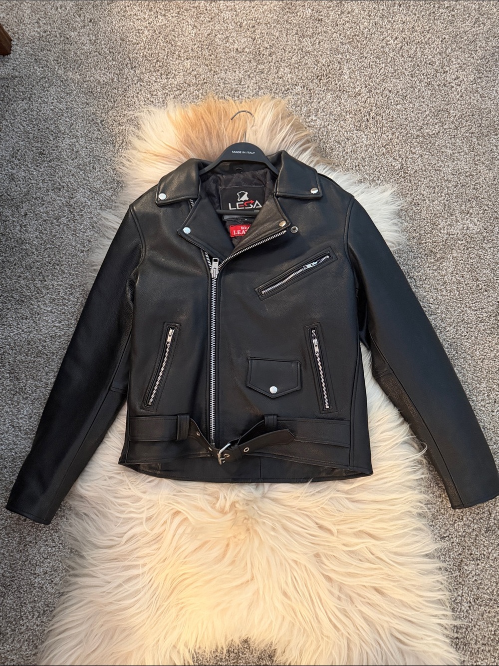 LESA Black Leather Jacket